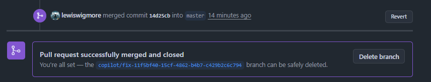 GitHub Merge Completion