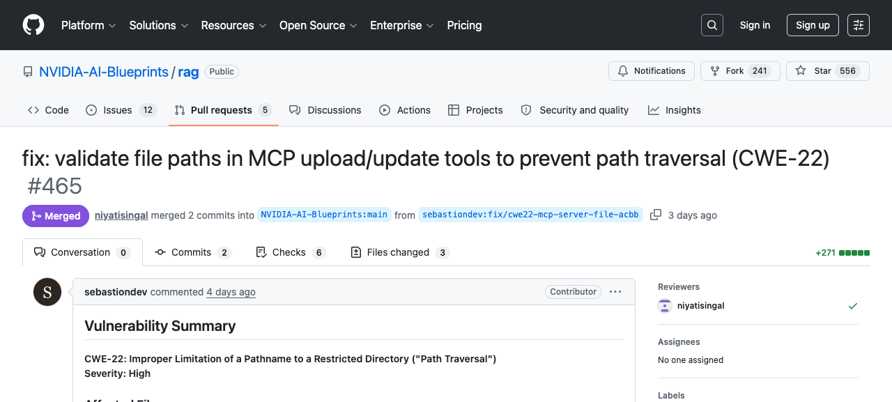NVIDIA RAG Blueprint GitHub repository page showing the project description and structure